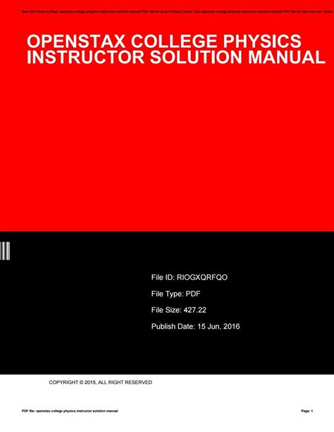 org on November 24, 2022 by guest Essential University Physics. . Openstax university physics volume 1 solutions manual pdf